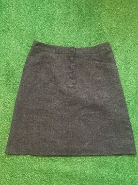 H&M Charcoal Gray Mini Skirt with Front Button Detail